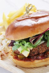 vegie burger in brioche bun