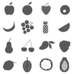 gray random fruit vector