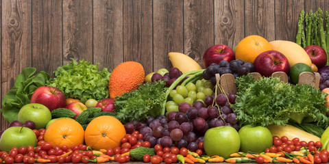 Naklejka na ściany i meble Nutritious fruit and vegetables organic for healthy
