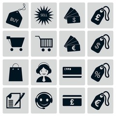 Shopping Icon Set Silhouette