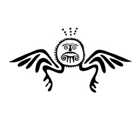 alien in native style, vector illustration
