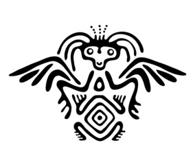 alien in native style, vector illustration