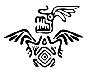 alien in native style, vector illustration