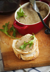 Chicken liver pate on bread
