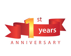 1 Ribbon Anniversary Logo