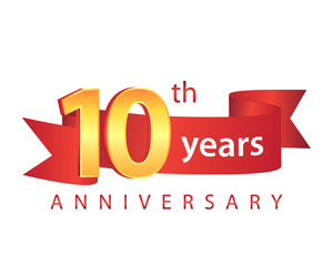 10 Ribbon Anniversary Logo