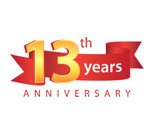 13 Ribbon Anniversary Logo