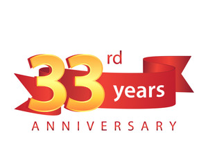 33 Ribbon Anniversary Logo