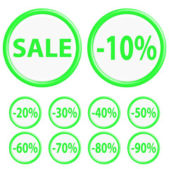 .The round shape. 3D. Vector illustration.