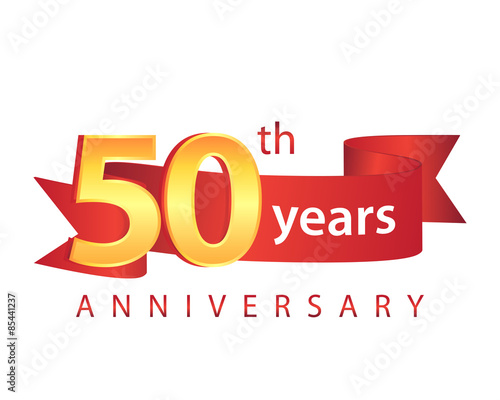 "50 Ribbon Anniversary Logo" Stock image and royalty-free vector files