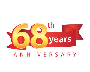 68 Ribbon Anniversary Logo