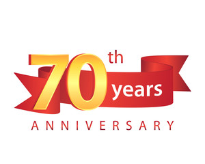 70 Ribbon Anniversary Logo