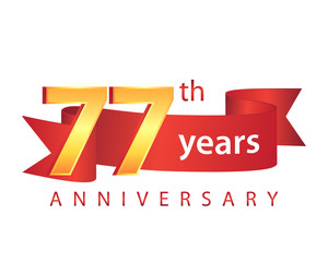 77 Ribbon Anniversary Logo