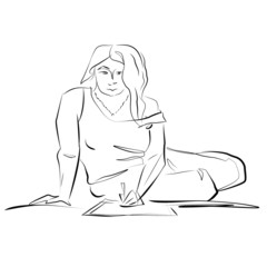 Artist girl sketch