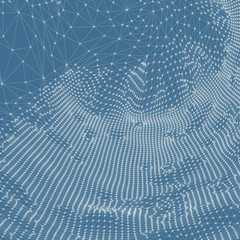 Network background. 3d technology vector illustration.