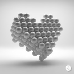 Love heart symbol. Design element. 3d vector illustration.