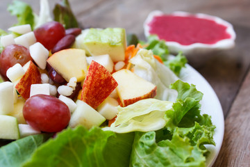 Fresh salad vegetable and fruit.