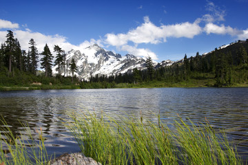 Mount Shuksan and Picture Lake, Washington State, USA