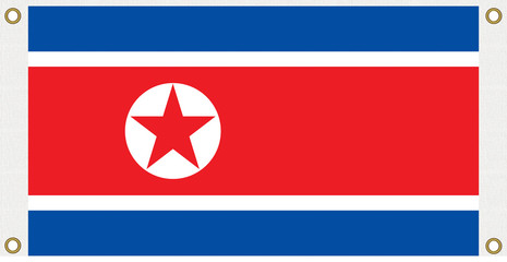 Fototapeta premium North Korea flag background, Eyelet punch the corner