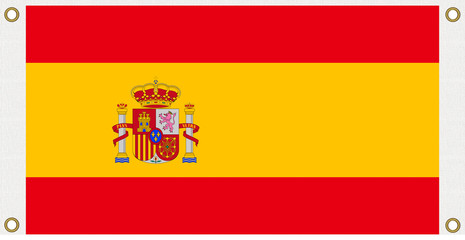 Spain flag background, Eyelet punch the corner