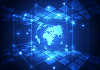 vector digital global communication technology, abstract background