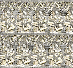 Abstract background of Sandstone carvings seamless of Angels wer