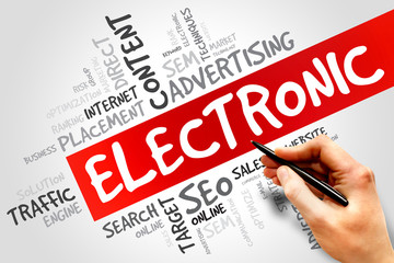 ELECTRONIC word cloud, business concept