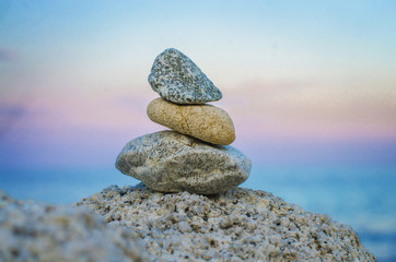 Steine im Sonnenuntergang