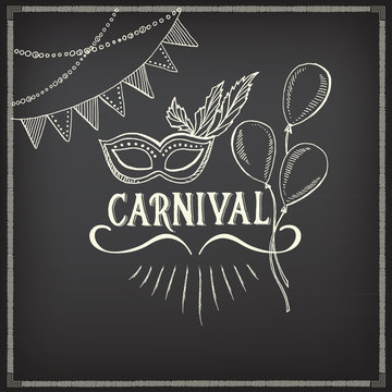 Carnival icons, sketch design.