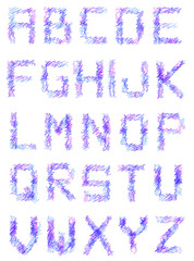 set of scribble alphabets