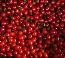 close up group of red tomatoes on ground use for beautiful backg