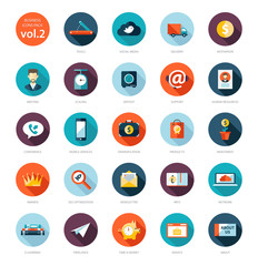Set of modern flat design business infographics icons