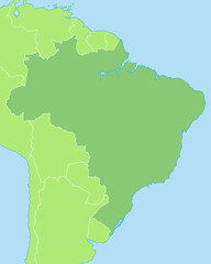 Brasilien - Karte in Grün