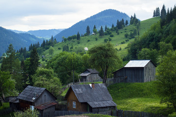 Fototapeta na wymiar Rural view of a small mountain community