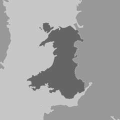 Wales - Karte in Grau