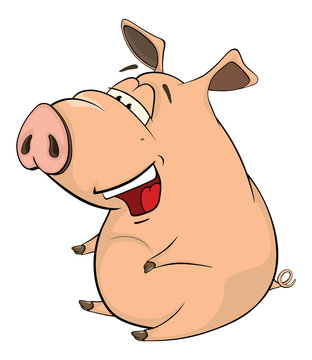 A cute pig farm animal cartoon