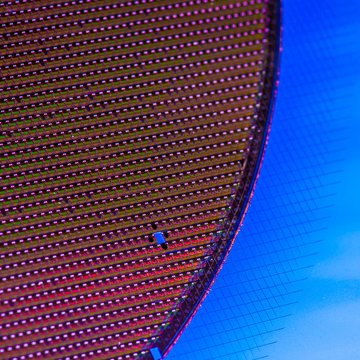 Chip Wafer in Rainboc Colors, Technology Background