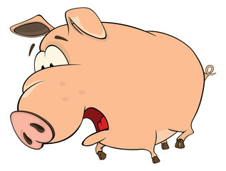 A cute pig farm animal cartoon 