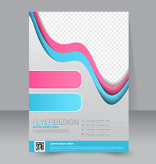 Flyer template. Business brochure. Editable A4 poster