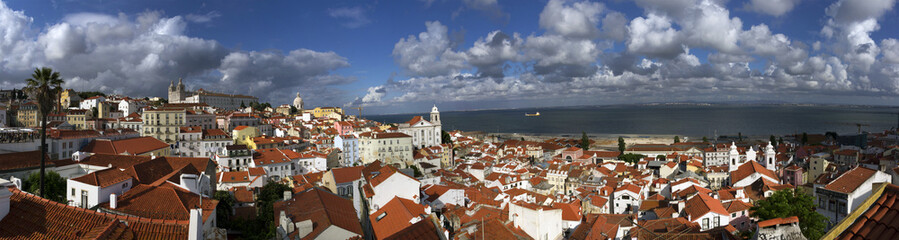 Panorama of the old town of Faro - Capital of Algarve - Portugal, Europe