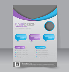 Flyer template. Business brochure. Editable A4 poster