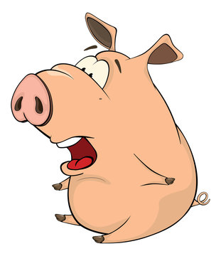 A cute pig farm animal cartoon 