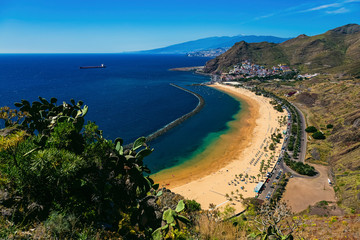 Aerial view to Las Teresitas Beach. Spain, Tenerife