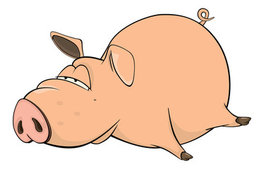 A cute pig farm animal cartoon 