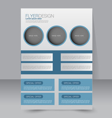 Flyer template. Business brochure. Editable A4 poster