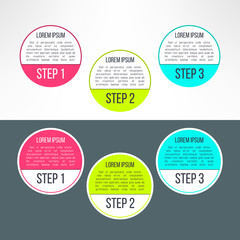 Vector business process steps circles infographics template