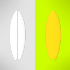 Vector surfboard in realistic design. Photorealistic surfing