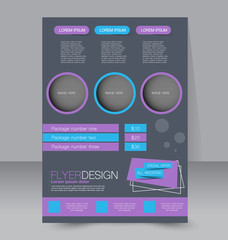 Flyer template. Business brochure. Editable A4 poster