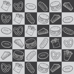 snack food background pattern