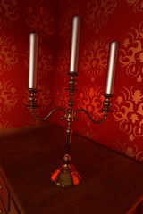 3d render of luxury manor interior - candlestick